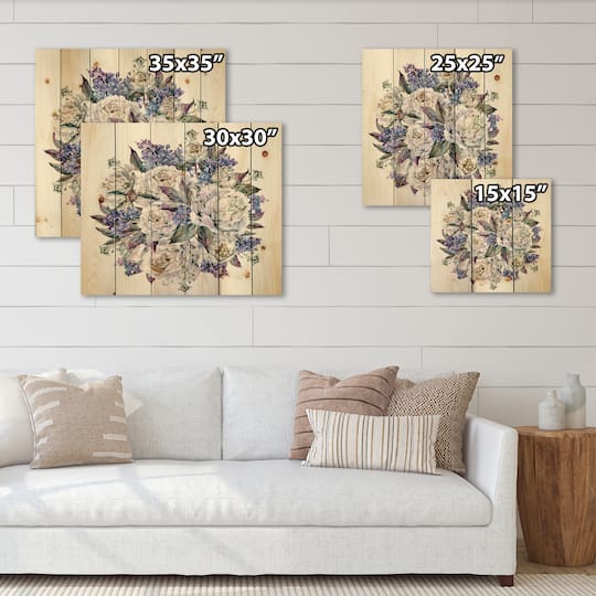 Designart - Bouquet Peonies In White and Blue